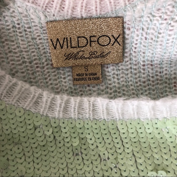 Wildfox RARE LOVE White Label Sequin Sweater Small - Picture 7 of 8